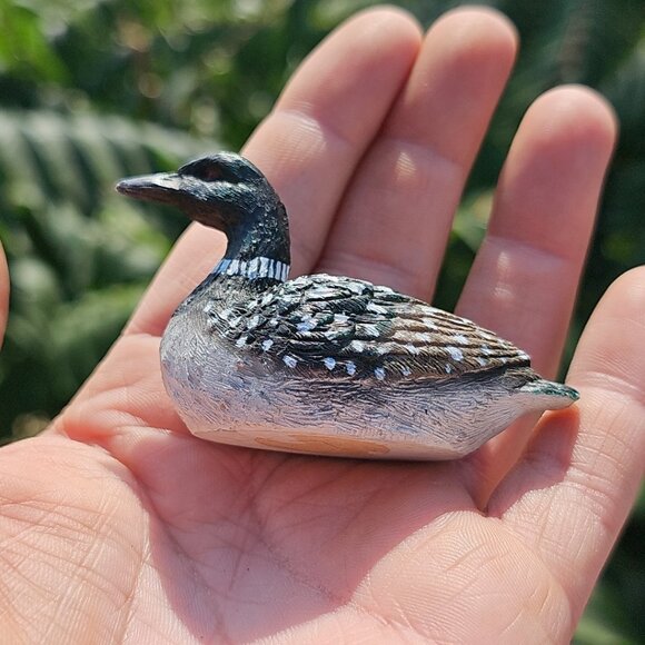Duck Loon Figurines Resin Bird Decor Painted Animals Mallard Desk Decor - Picture 9 of 16